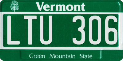 VT license plate LTU306