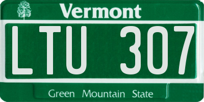 VT license plate LTU307