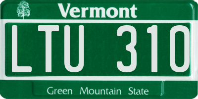 VT license plate LTU310