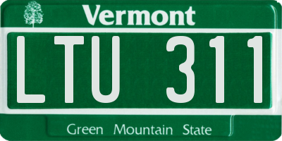 VT license plate LTU311