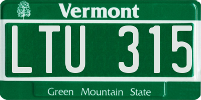 VT license plate LTU315