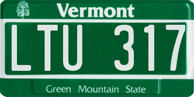 VT license plate LTU317