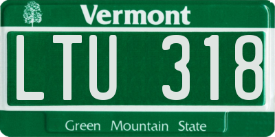 VT license plate LTU318