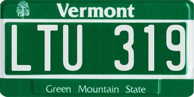 VT license plate LTU319