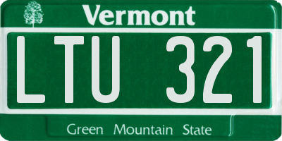 VT license plate LTU321