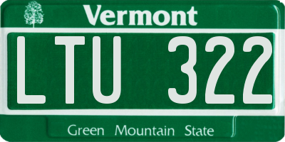 VT license plate LTU322