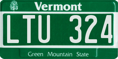 VT license plate LTU324