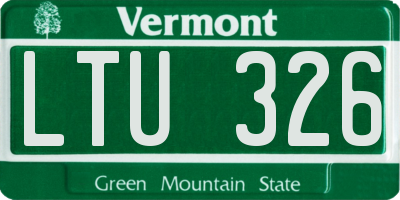 VT license plate LTU326