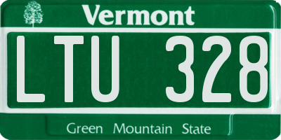 VT license plate LTU328
