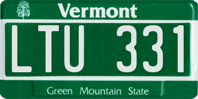 VT license plate LTU331