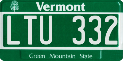 VT license plate LTU332