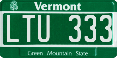 VT license plate LTU333