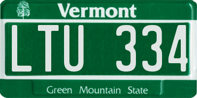 VT license plate LTU334