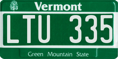 VT license plate LTU335