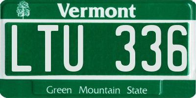 VT license plate LTU336