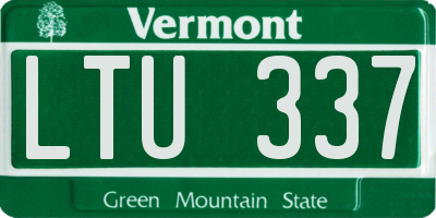 VT license plate LTU337