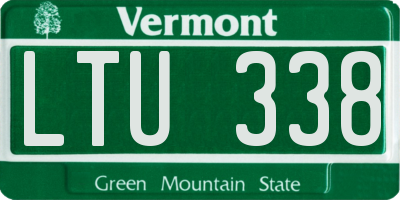 VT license plate LTU338