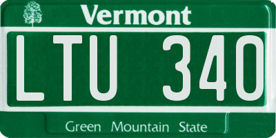 VT license plate LTU340