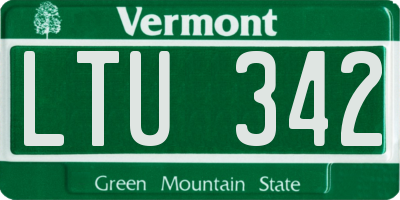 VT license plate LTU342