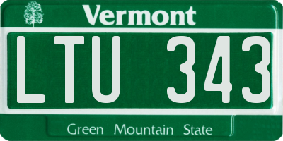 VT license plate LTU343