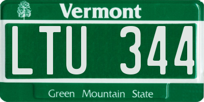 VT license plate LTU344