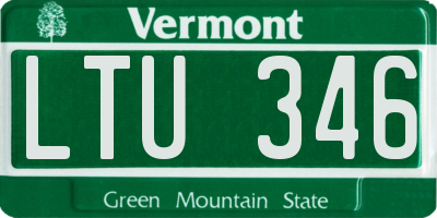 VT license plate LTU346
