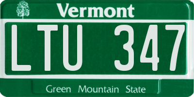 VT license plate LTU347