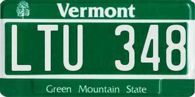 VT license plate LTU348