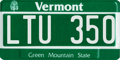 VT license plate LTU350