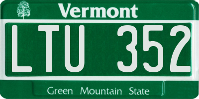 VT license plate LTU352