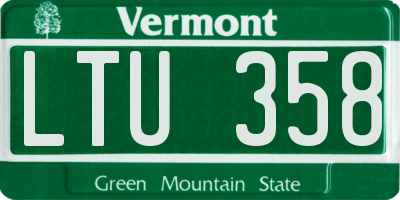 VT license plate LTU358