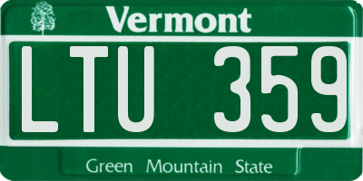 VT license plate LTU359