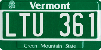 VT license plate LTU361
