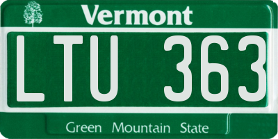 VT license plate LTU363
