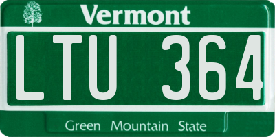 VT license plate LTU364