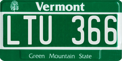 VT license plate LTU366