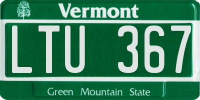VT license plate LTU367