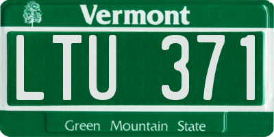 VT license plate LTU371