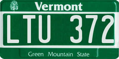 VT license plate LTU372