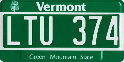 VT license plate LTU374