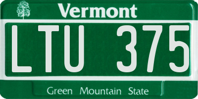 VT license plate LTU375