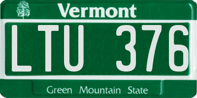 VT license plate LTU376