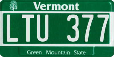 VT license plate LTU377