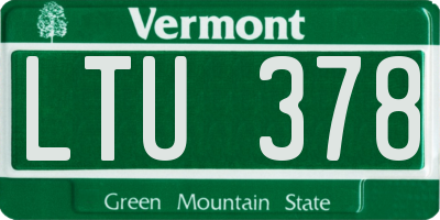 VT license plate LTU378