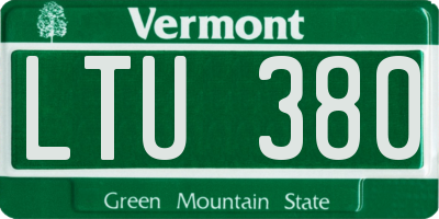 VT license plate LTU380