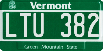 VT license plate LTU382