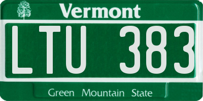 VT license plate LTU383