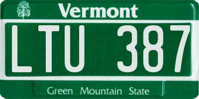 VT license plate LTU387