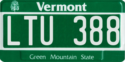 VT license plate LTU388
