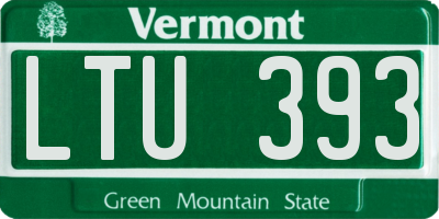 VT license plate LTU393
